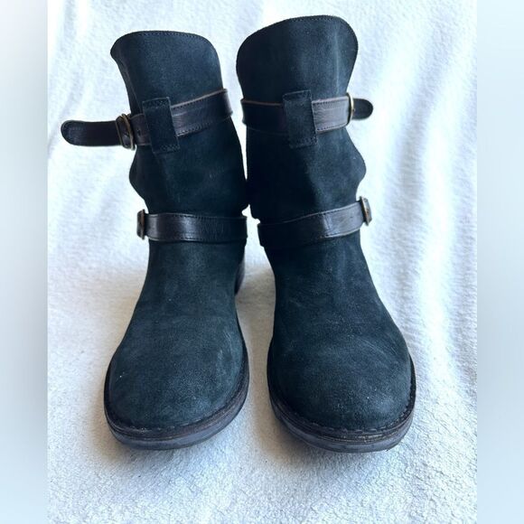 FIORENTINI + BAKER Suede Boots size 41, US 11 Biker leather riding strap Italy - Picture 4 of 15